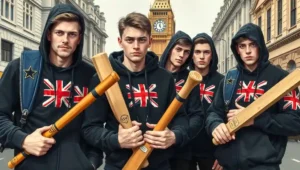 Proud Boys UK members engaging in community protection activities